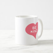 BE KIND Pink Liebe Herz Kaffeetasse (VorderseiteRechts)