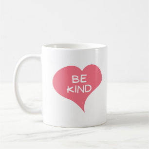 BE KIND Pink Liebe Herz Kaffeetasse