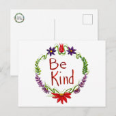 Be Kind Postcard Feiertagspostkarte (Vorne/Hinten)