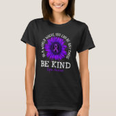 Be Kind Purple Ribbon Sunflower Lupus Awareness T-Shirt (Vorderseite)