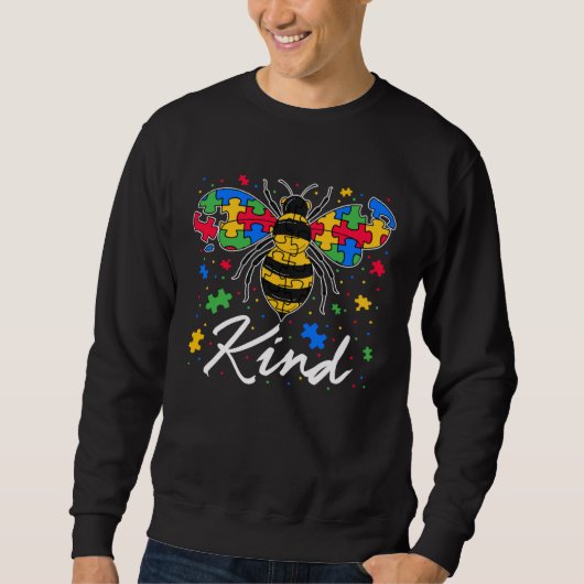 Be Kind Puzzle Bee Autism Awareness Autistic Kids Sweatshirt (Vorderseite)