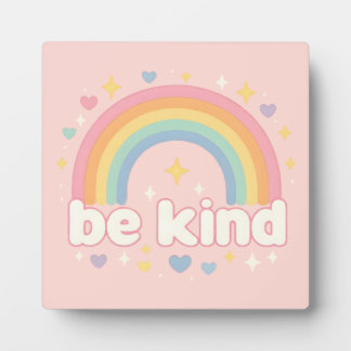 Be Kind – Rainbow Pastel Positivity Fotoplatte