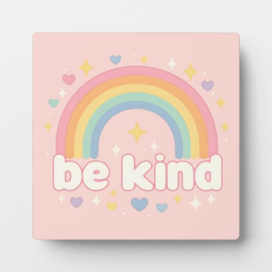 Be Kind – Rainbow Pastel Positivity Fotoplatte (Vorderseite)