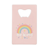Be Kind – Rainbow Pastel Positivity Geldbeutel Flaschenöffner (Vorderseite)