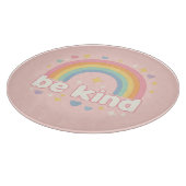 Be Kind – Rainbow Pastel Positivity Schneidebrett (Ecke)