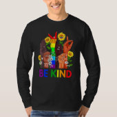 Be Kind Rainbow Sign Language LGBT Pride Equality T-Shirt (Vorderseite)