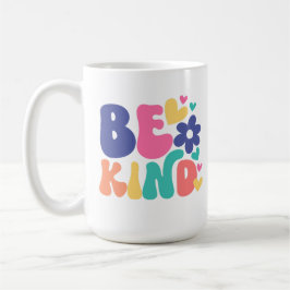 Be Kind Retro Boho –Groovy Colorful Flower & Heart Kaffeetasse