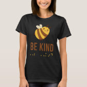 Be Kind Sign Braille Language Bee Graphic Yellow T-Shirt (Vorderseite)