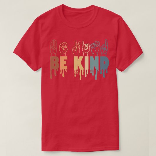 Be Kind Sign Language Hand Talking Teachers Interp T-Shirt (Design vorne)