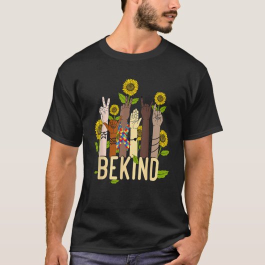 Be Kind Sign Language Hand Talking Teachers Interp T-Shirt (Vorderseite)