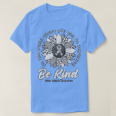 Be Kind Sunflower White Lung Cancer Awareness Ribb T-Shirt (Design vorne)