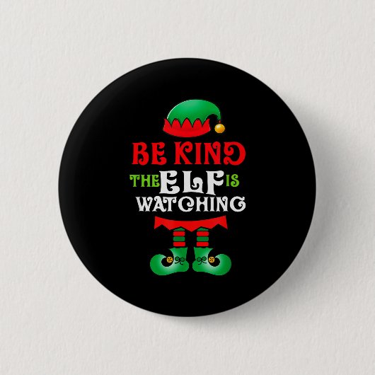 Be Kind Teacher Elf Christmas Anti Bullying Kindne Button (Vorderseite)