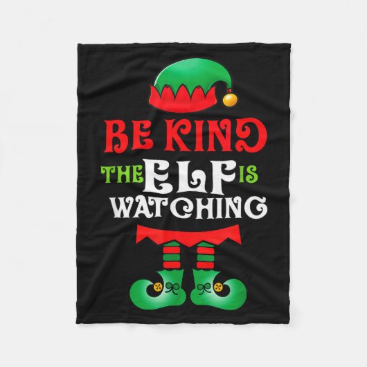 Be Kind Teacher Elf Christmas Anti Bullying Kindne Fleecedecke (Vorderseite)
