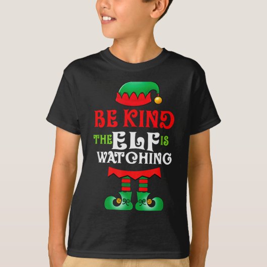 Be Kind Teacher Elf Christmas Anti Bullying Kindne T-Shirt (Vorderseite)