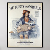 Be Kind to Animals - Vintage Poster (Vorne)