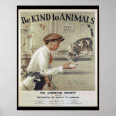 Be Kind to Animals - Vintage Poster (Vorne)