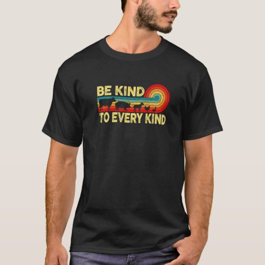 Be Kind To Every Kind Retro Vegan Vegetarian Men W T-Shirt (Vorderseite)