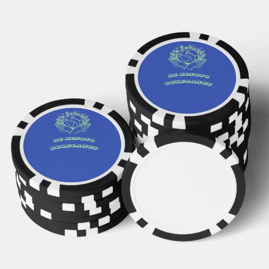 Be Kind to Our Planet: Caring Hands Earth Tee Pokerchips (Stapel)