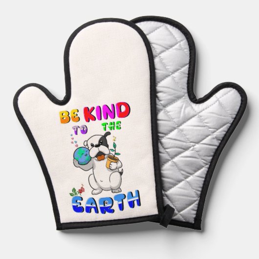 Be Kind To The Earth Ofenhandschuh (Vorderseite/Rückseite)