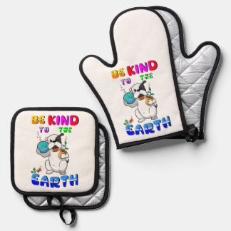 Be Kind To The Earth Ofenhandschuh & Topflappen-Set