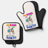 Be Kind To The Earth Ofenhandschuh & Topflappen-Set (Vorderseite/Rückseite)