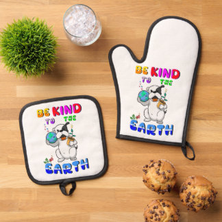 Be Kind To The Earth Ofenhandschuh & Topflappen-Set