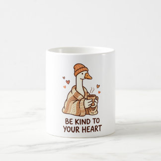 Be Kind to Your Heart – Cute Goose Cozy Coffee Mug Kaffeetasse