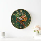 Be Kind to Your Mind Floral Große Wanduhr (Zuhause)