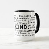 Be Kind Word Cloud inspirational Words Tasse (VorderseiteRechts)