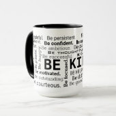 Be Kind Word Cloud inspirational Words Tasse (Vorderseite Links)