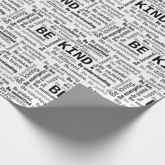 Be Kind Word Cloud On White Geschenkpapier (Ecke)