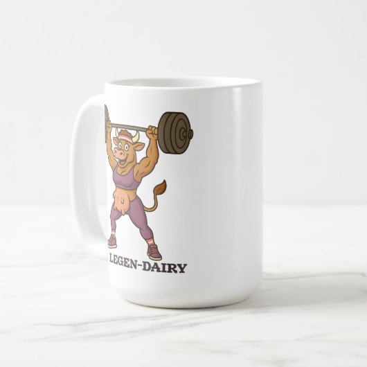 Be Legen-Dairy – Funny Cow Weightlifting Gym Kaffeetasse (Vorderseite Links)