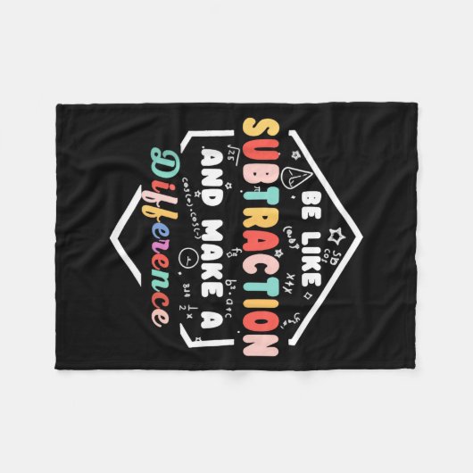 Be Like Subtraction Math Quote Chalkboard Teacher Fleecedecke (Vorderseite (Horizontal))