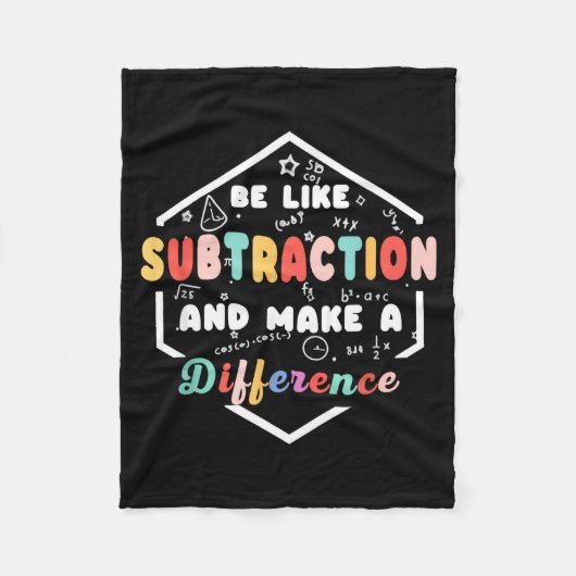 Be Like Subtraction Math Quote Chalkboard Teacher Fleecedecke (Vorderseite)