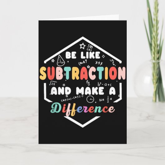 Be Like Subtraction Math Quote Chalkboard Teacher  Karte (Vorderseite)