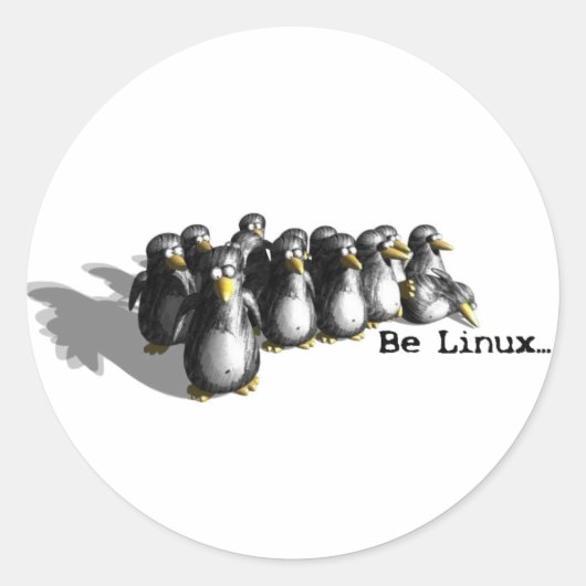 Be Linux Runder Aufkleber (Vorderseite)