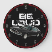 Be Loud Mustang Große Wanduhr (Vorderseite)