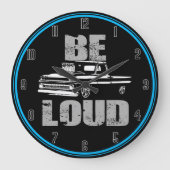 Be loud Truck Große Wanduhr (Vorderseite)