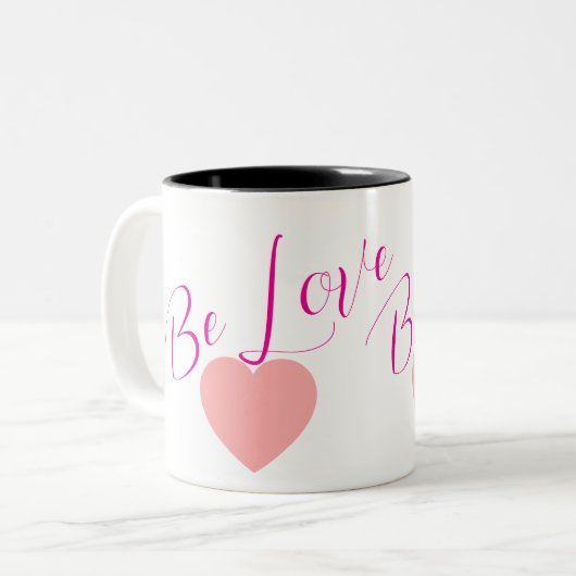 Be Love Minimal Heart Kaffeetasse | Tägliche Inspi (Vorderseite Links)