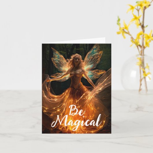 Be Magical Fairy Angel Pixie with Wings Karte (Gelbe Blume)