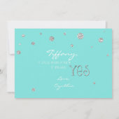 BE MEINE BRIDESMAID Aqua Blue Silver Glitzer Card Einladung (Rückseite)