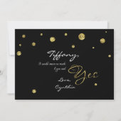 BE MEINE BRIDESMAID Black & Gold Glitzer Modern Ca Einladung (Rückseite)