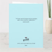 BE MEINE VALENTINE Sky Blue Floral Card Dankeskarte (Rückseite)