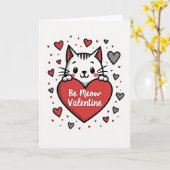 Be Meow Valentine Cat Card Karte (Gelbe Blume)