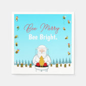 Be Merry. Be Bright. Christmas Beekeeper Santa Serviette (Vorderseite)