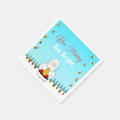 Be Merry. Be Bright. Christmas Beekeeper Santa Serviette (Ecke)
