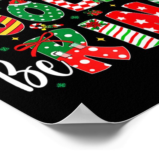 Be Merry Be Jolly Be Kind Merry Christmas Teacher Poster (Ecke)