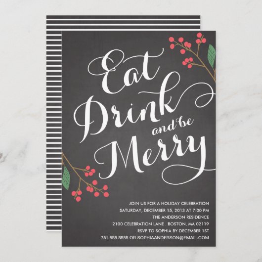 BE MERRY BERRIES | EINLADUNG DER FERIENPARTEI (Vorne/Hinten)