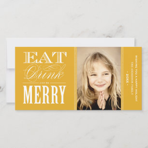 BE MERRY HOLIDAY PHOTO CARD FEIERTAGSKARTE
