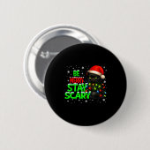 Be Merry Stay Y Black Cat Funny Halloween Christma Button (Vorne & Hinten)